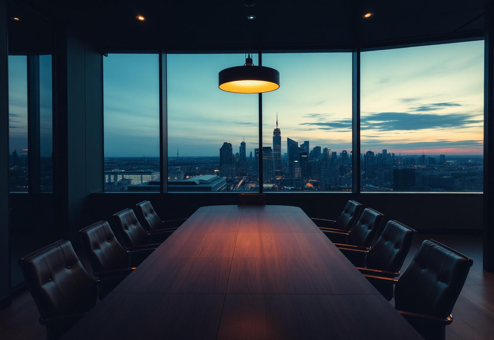 Boardroom at dusk